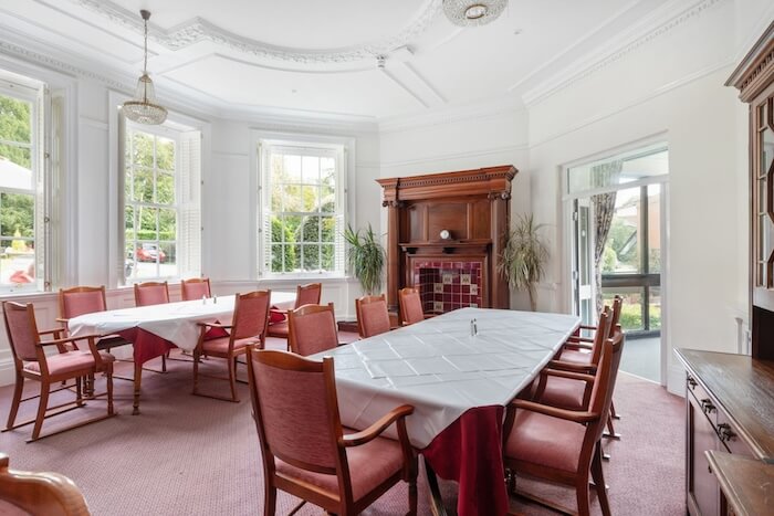 Side view of Kestrel Grove dining room.